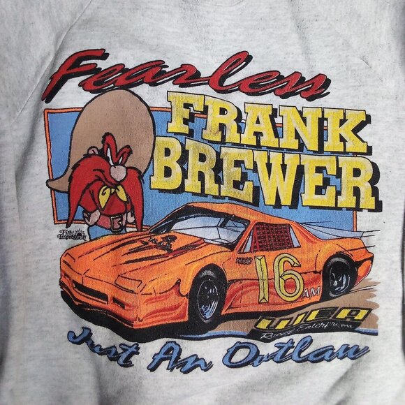 Vintage Fearless Frank Brewer Racing Yosemite Sam Crewneck Sweatshirt - Picture 1 of 5